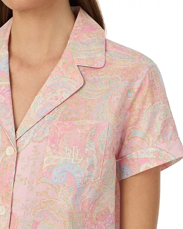 Женский пижамный комплект с воротником-стойкой Ralph Lauren, Multi Paisley — фото 2