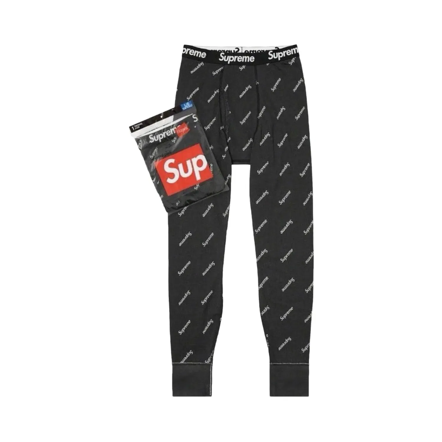 Термоштаны Supreme x Hanes (1 шт.) с логотипами, черный