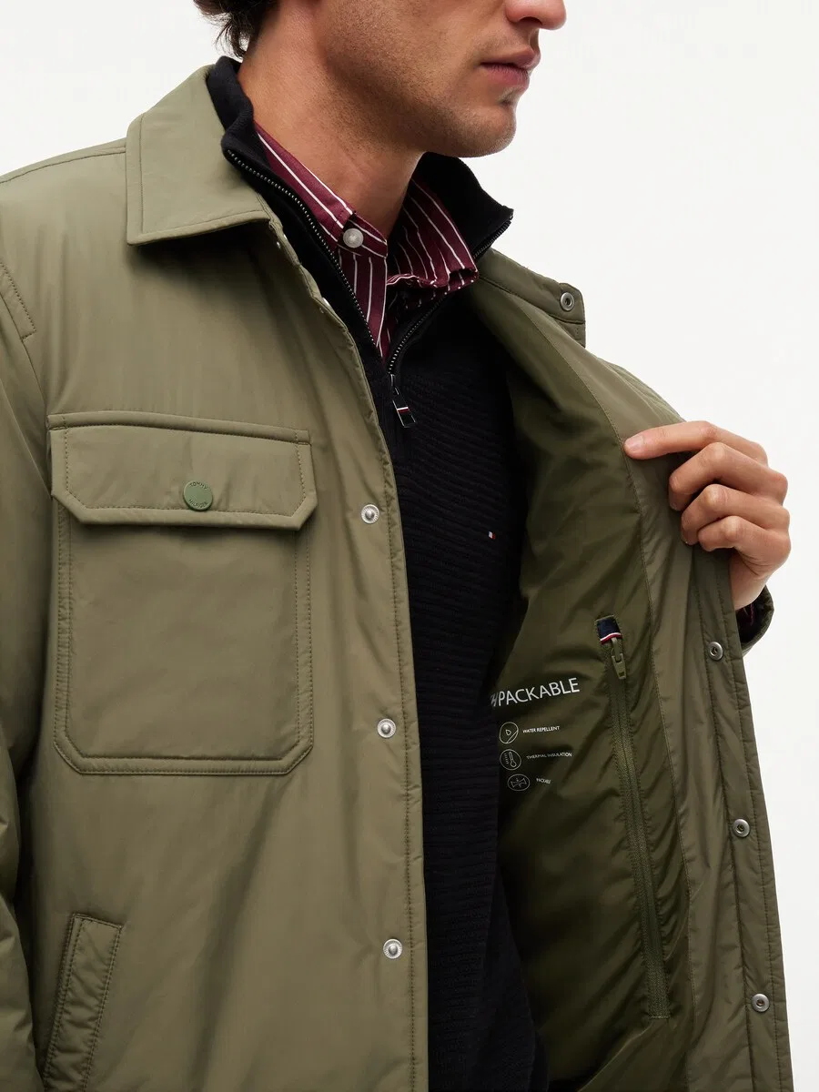 Куртка TOMMY HILFIGER межсезонья, зеленого цвета — фото 4