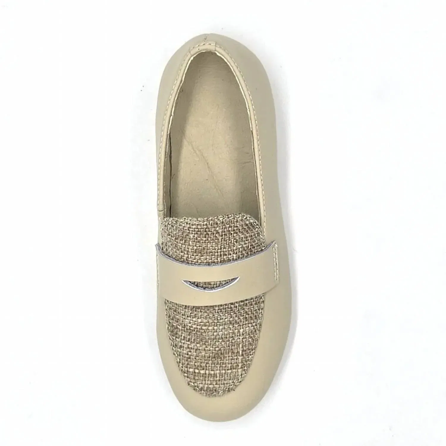 Детские лофферы для девочек с плетеным верхом Andy Fancy Banded Boutaccelli, Beige Leather — фото 2