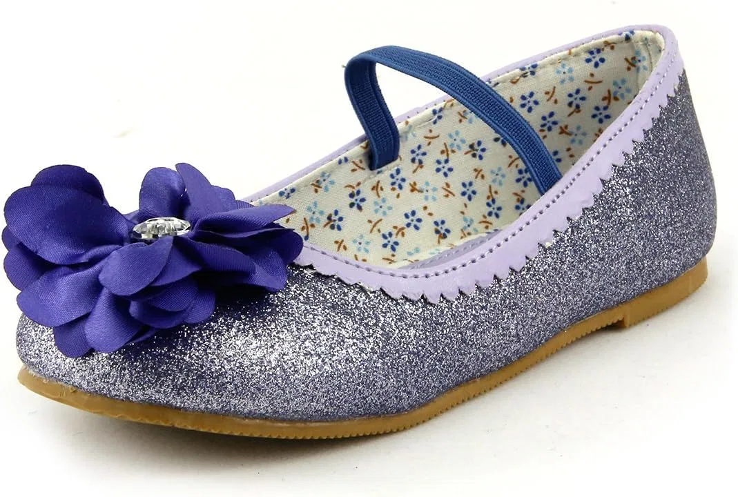 Детские туфли-балетки для девочек с принтом Beautiful Daisy Flower, бренд dollmaker, Purple