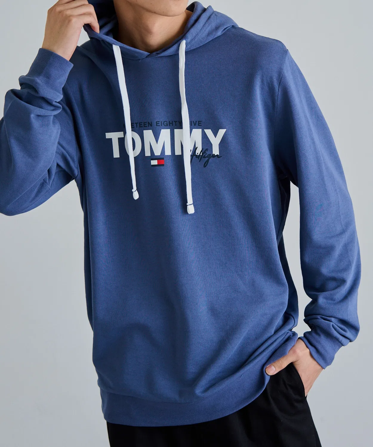 Мужское худи с длинным рукавомс принтом TOMMY HILFIGER, Blue