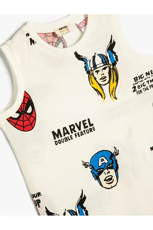 Детское белье без рукавов Marvel Licensed Boys' Undershirt Koton, White Pattern — фото 3