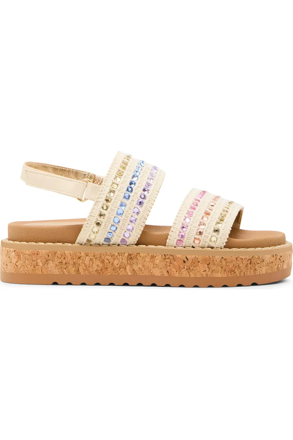 Детские сандалии платформа на щиколотке Rissa Steve Madden, Natural — фото 2