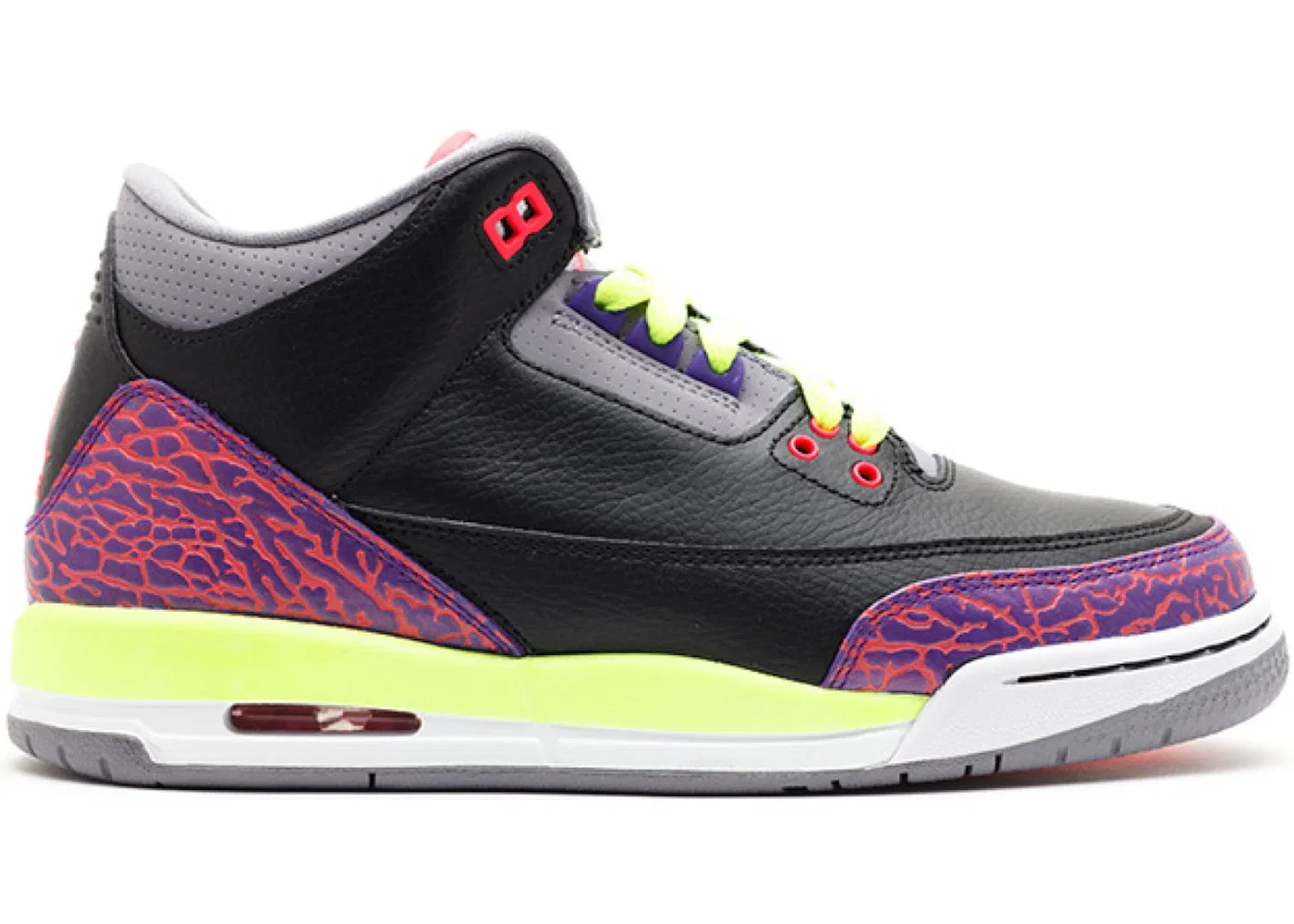 Детские кроссовки Lifestyle Jordan 3 Retro Jordan, Black/Atomic Red-Cement Grey-Volt