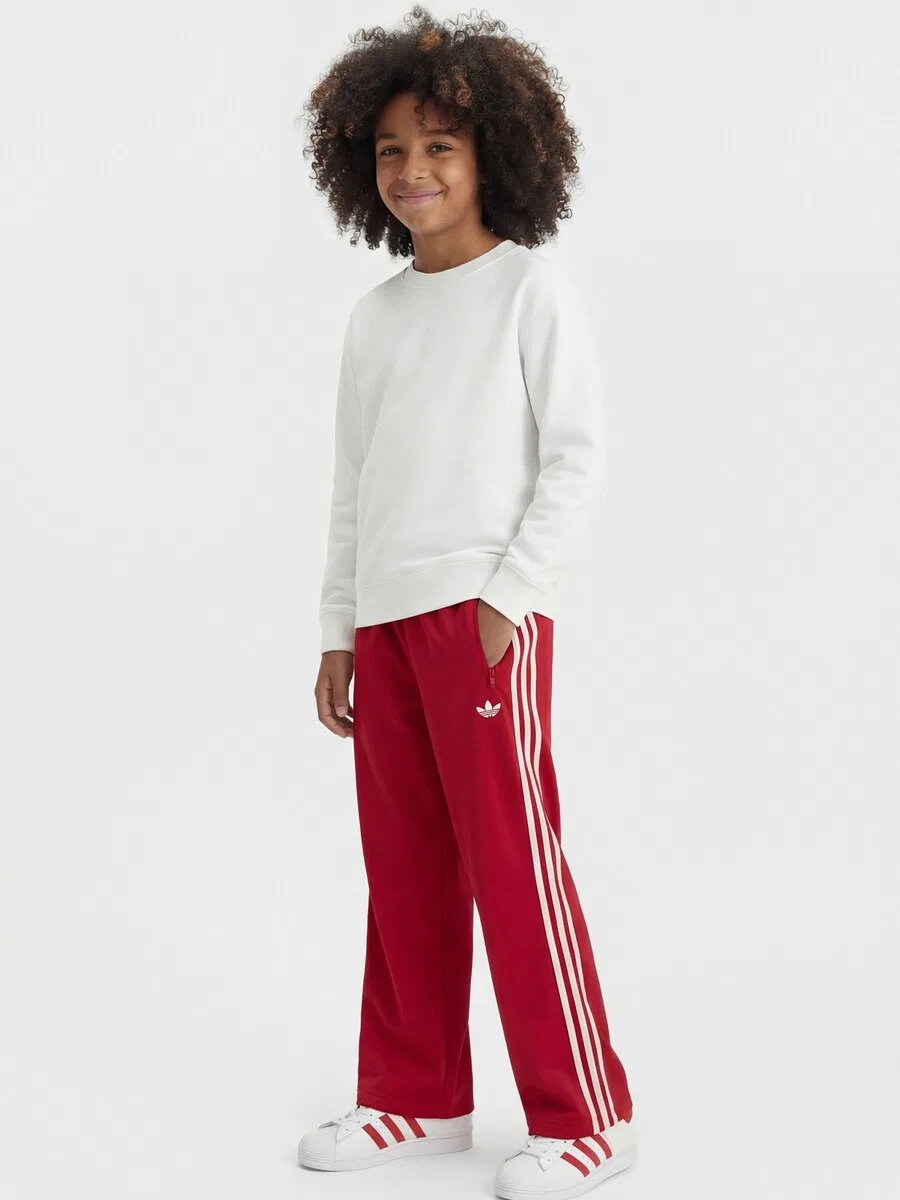 Брюки ADIDAS ORIGINALS свободного кроя 'FIREBIRD TP' красного цвета — фото 2