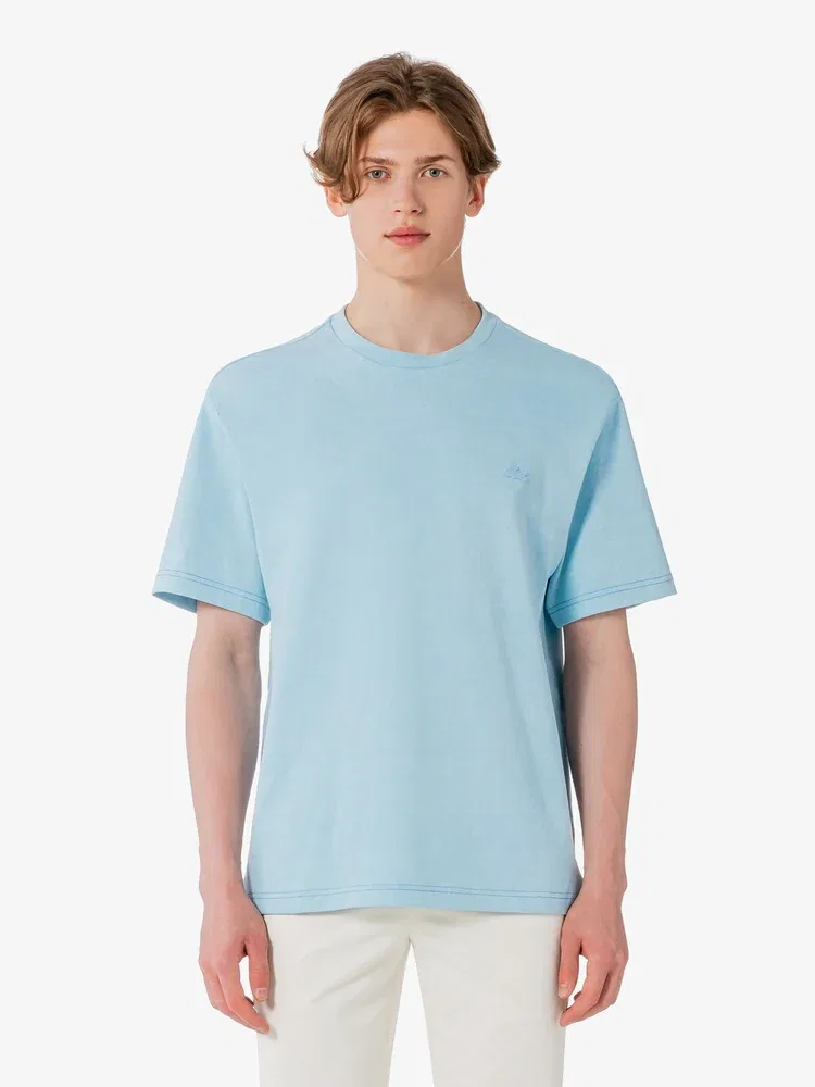 Футболка с контрастной строчкой и карманом LACOSTE, Royal Blue