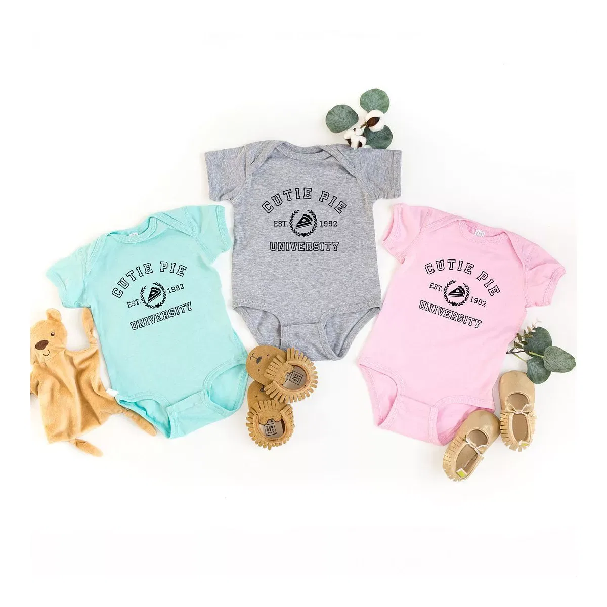 Детское боди с коротким рукавом Cutie Pie University The Juniper Shop, Chill — фото 3