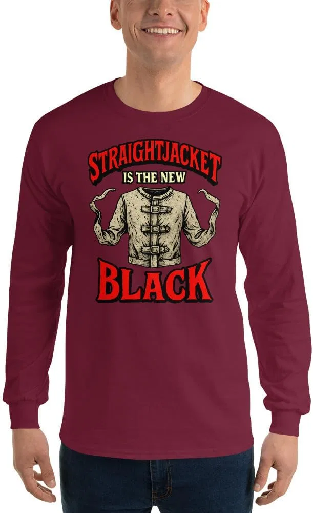 Мужская футболка с длинным рукавом Straightjacket Is the New Black, Maroon