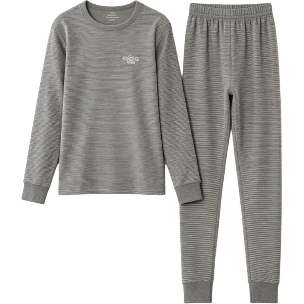 Детский комплект термобелья с длинным рукавом Cotton Gene, Color Dark Gray