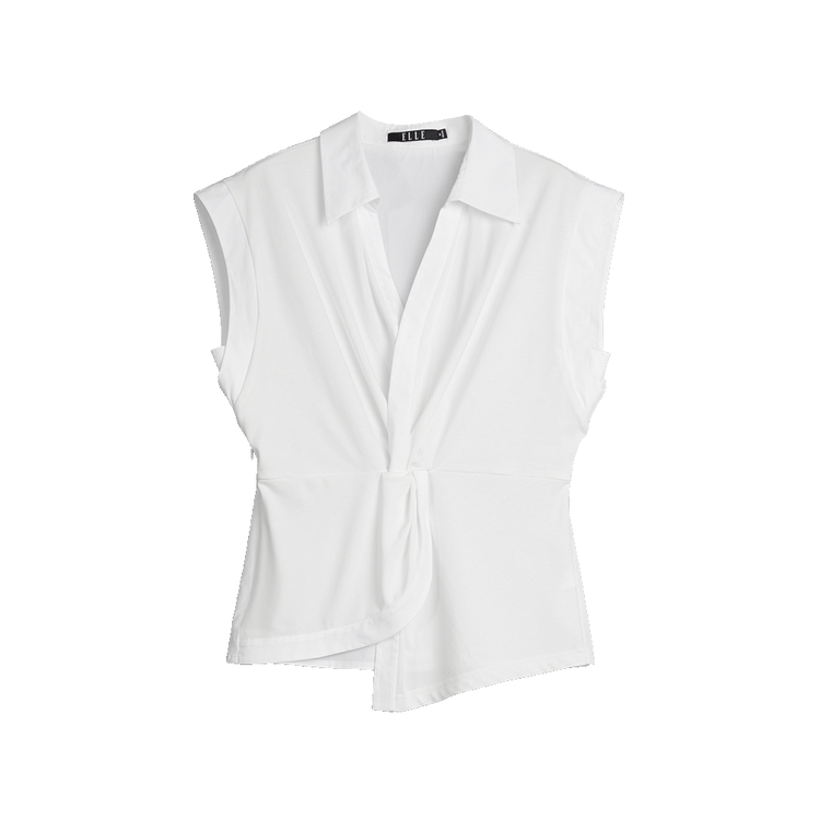 

Футболка женская с лацканами и зауженной талией ELLE, белый