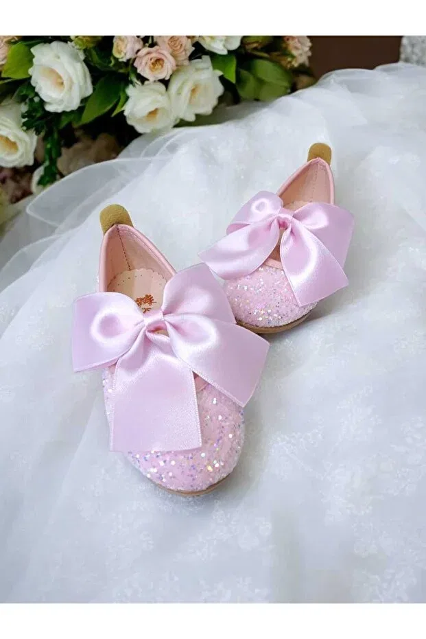 Детские балетки для девочек с бантом Patik Bebe, Powdered Glitter — фото 2