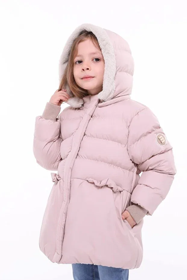 Детское пальто для девочек с капюшоном Benitto Kids, Pink