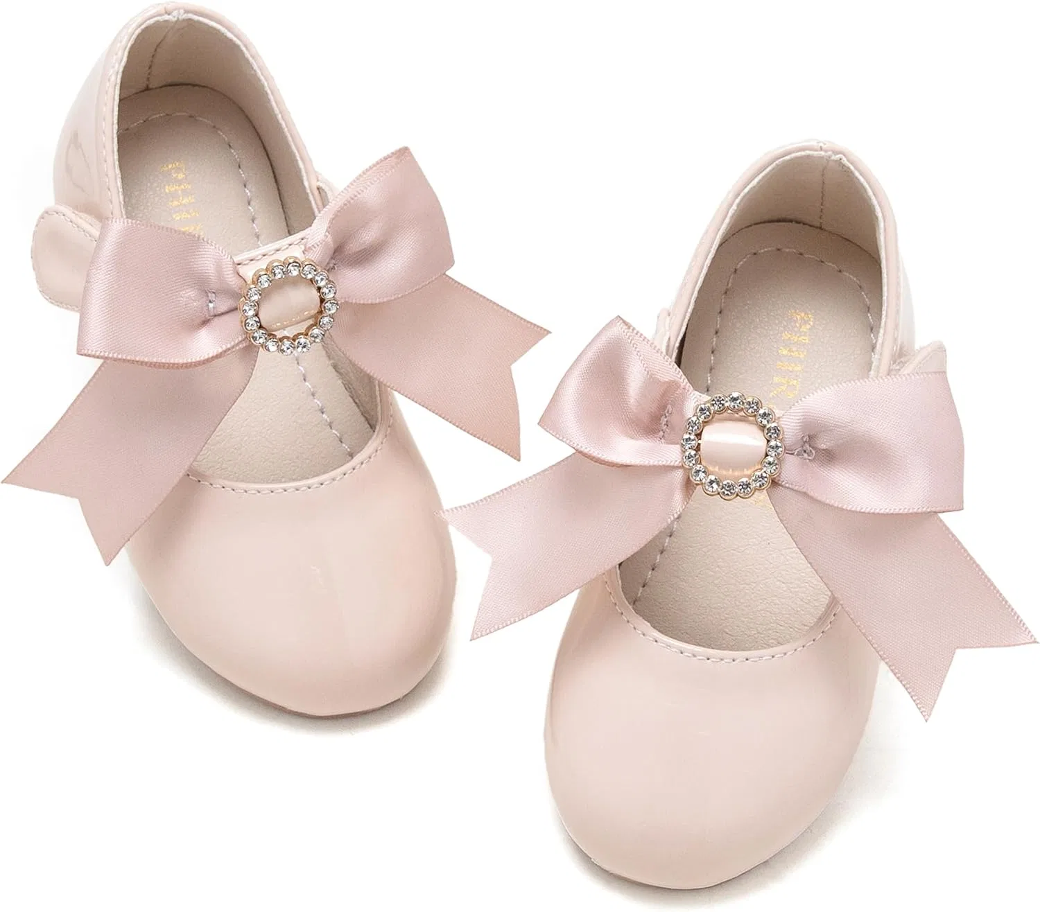 Детские туфли Мэри Джейн для девочек PHIRAMIN, Elegant Bowknot Nude