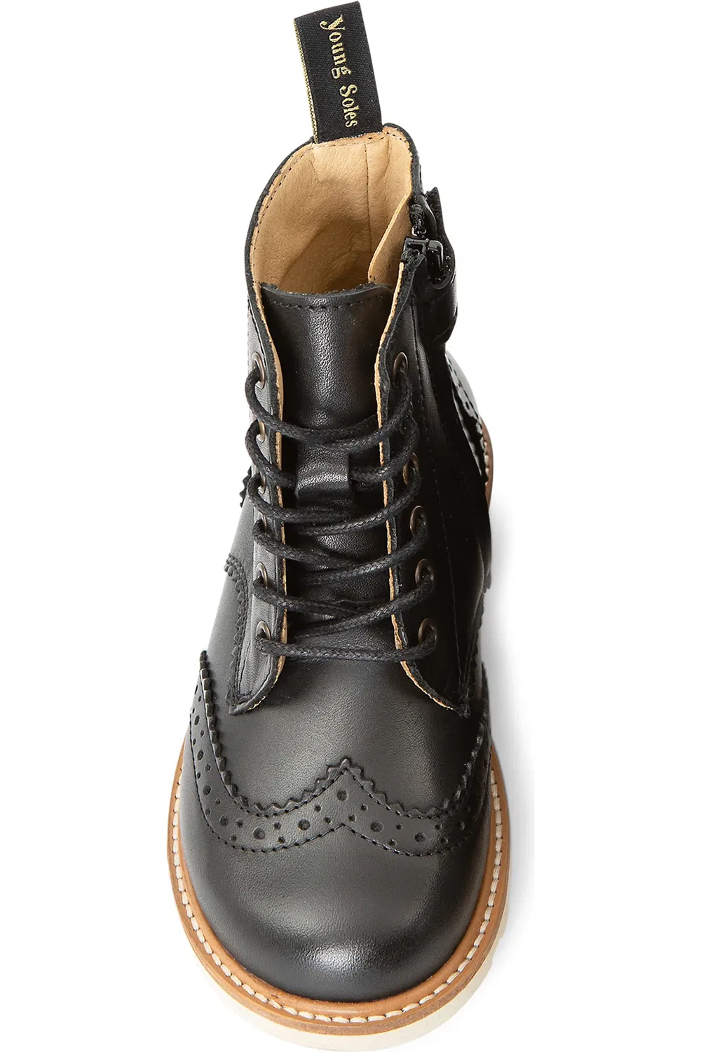 Детские ботинки броги со шнуровкой Sidney Kids Young Soles, черный — фото 4