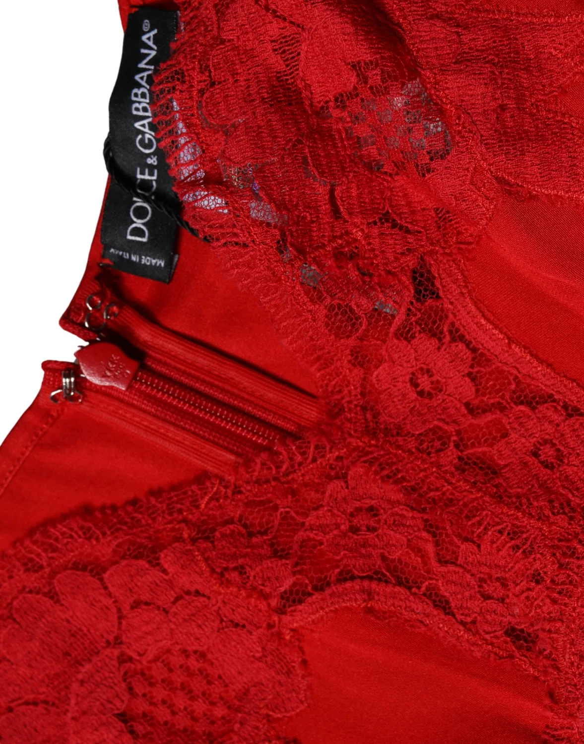 Женский топ без рукавов с кружевом Lingerie Top Dolce & Gabbana, Red — фото 3