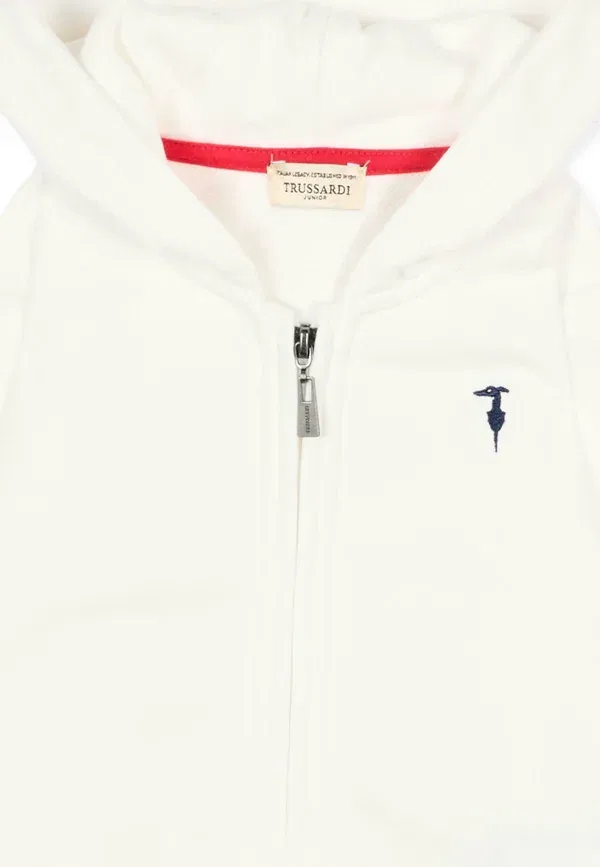 Худи с принтом Felpa Tru Trussardi Junior, белый — фото 3