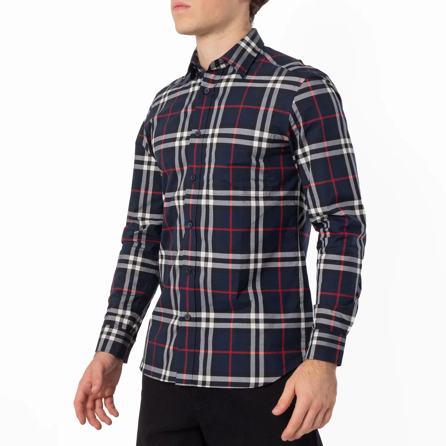 Рубашка с принтом Caxton Vintage Check Print Burberry, Navy Ip Check