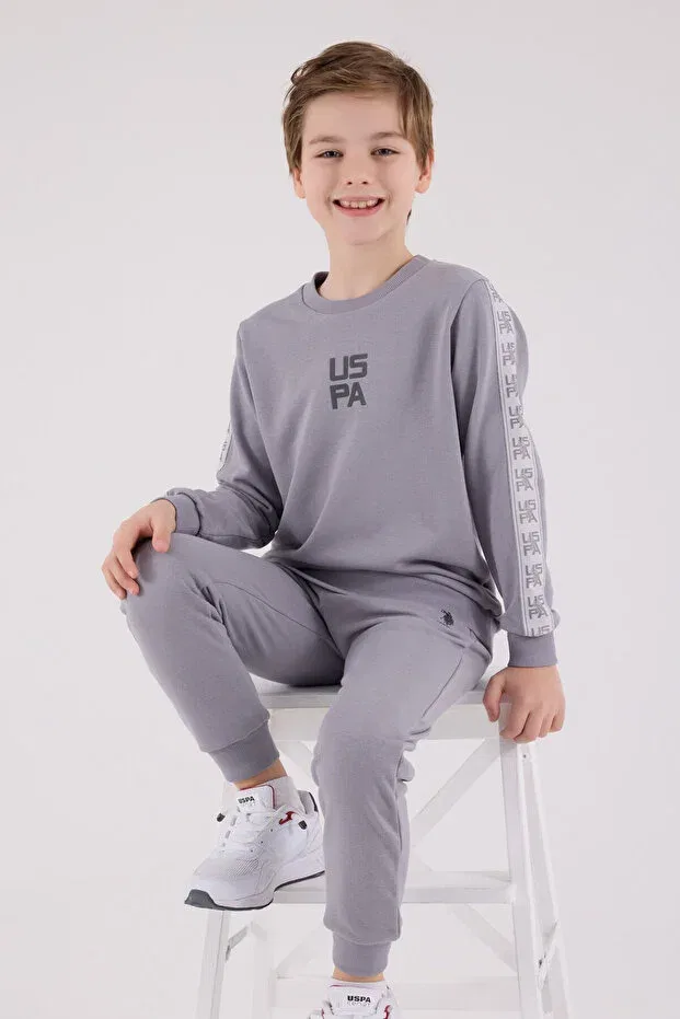 Детский комплект спортивного костюма для мальчиков Licensed U.S. Polo Assn., Gray — фото 2