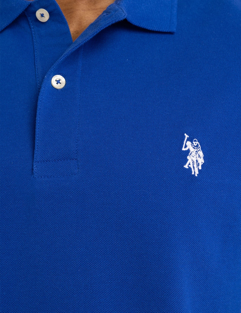 Футболка поло U.S. Polo Assn. Solid Pique Small Logo, глубокий синий — фото 4