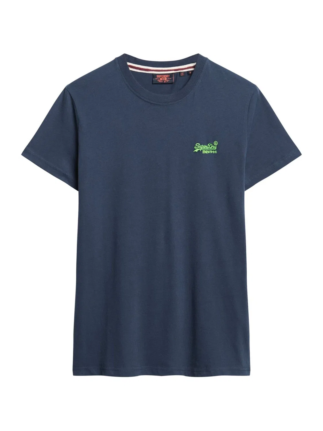 Футболка с вышивкой логотипа Superdry Navy Lime — фото 4