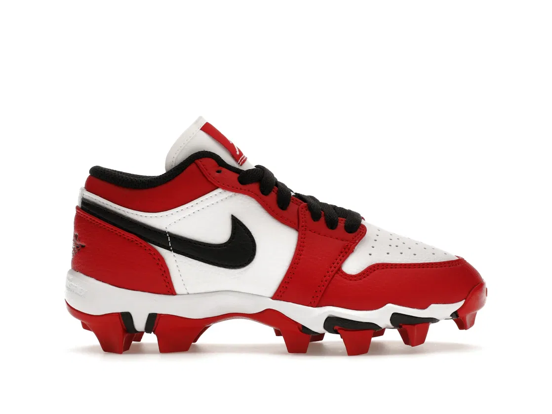 Детские бутсы Jordan 1 Low Cleat Chicago, White Gym Red Black