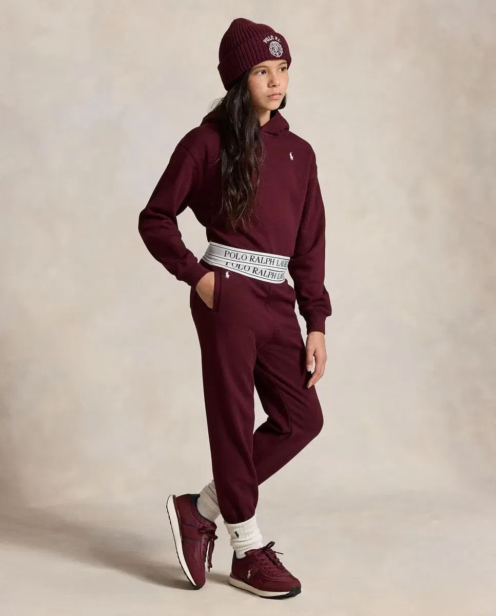 Детская худи для девочек с эластичной лентой с логотипом Polo Ralph Lauren, Burdeos