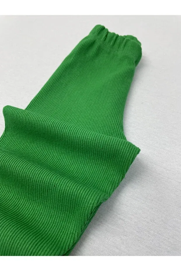 Детские леггинсы для девочек хлопковые Basic Berat Moda, Forest Green — фото 2