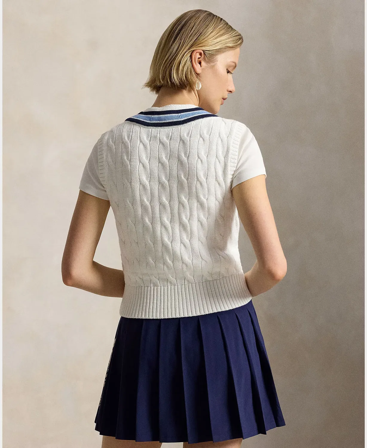 Женский жилет хлопковый Polo Ralph Lauren, Crema — фото 2