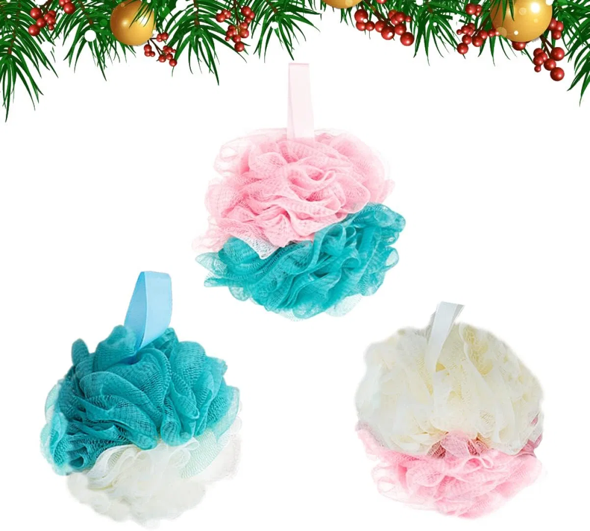 Мочалка для душа Mesh Bath Ball, Minkissy, 6 шт, 9x9x9 см — фото 2