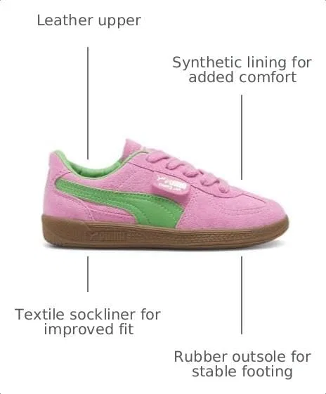 Детские кроссовки для девочек Palermo PUMA, Puma Pink Delight/Green/Gum — фото 3