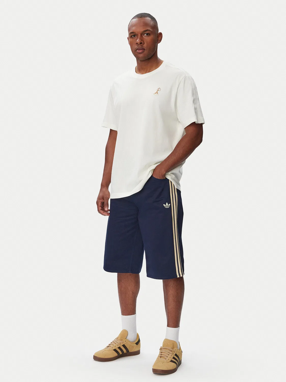 Мужские тканевые шорты стандартного кроя Firebrid Twill Jorts Adidas, темно-синий — фото 2