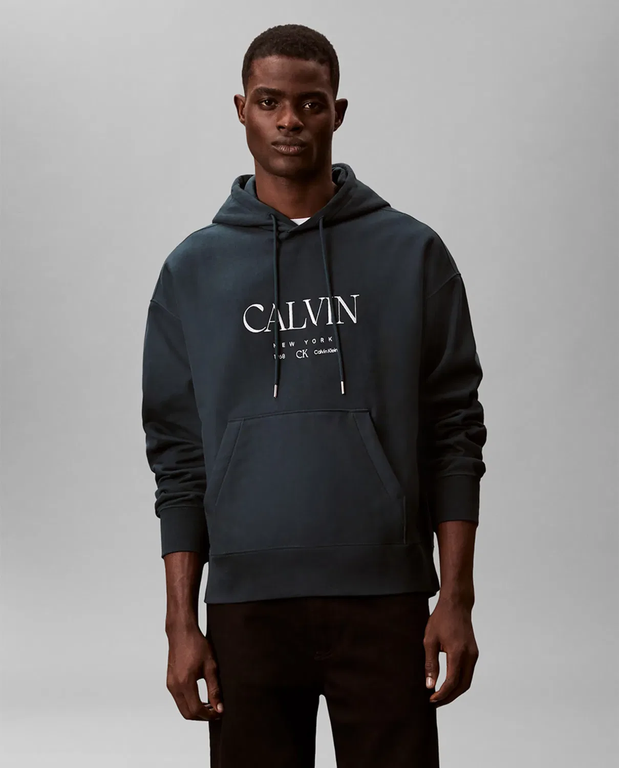 Мужская худи с капюшоном с вышивкой Calvin Klein, Azul Marino