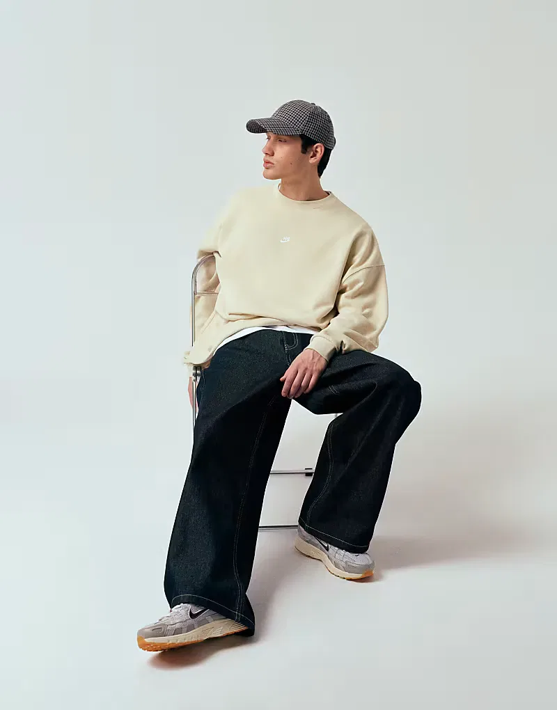 Свободная толстовка Nike Club из французской махровой ткани, бежевый — фото 2