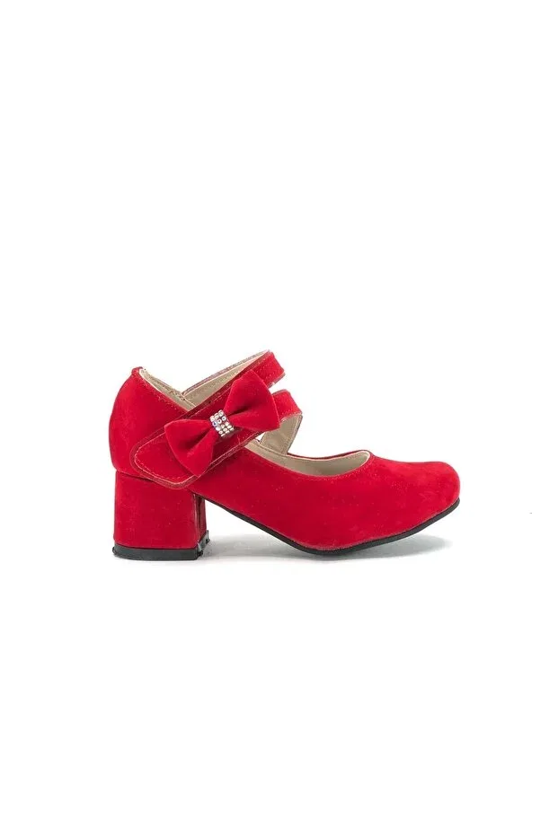 Детские туфли для девочек на каблуке с завязками Iremsu 7845 Kocamanlar, Red — фото 2