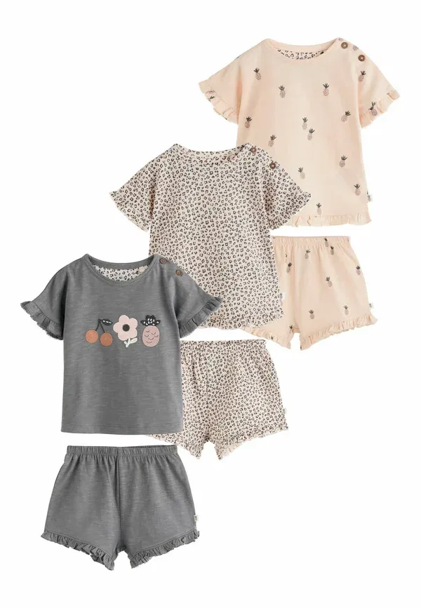 Комплект из топа и шорт с принтом Animals Regular fit Next, Monochrome Flower