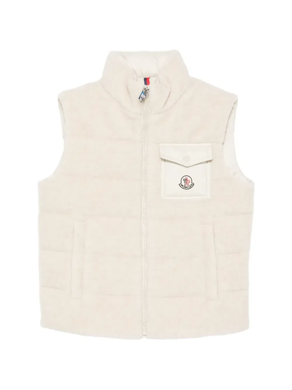 Флисовая стеганая жилетка Merek Moncler Enfant, бежевый