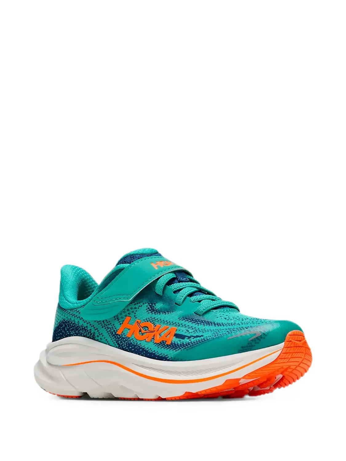 Кроссовки Clifton 10 на липучках Hoka Kids, синий — фото 3