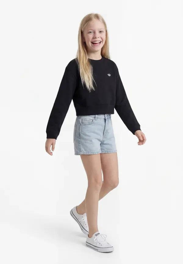 Свободная толстовка для подростков (Boxy crew junior) Adidas Originals, черный