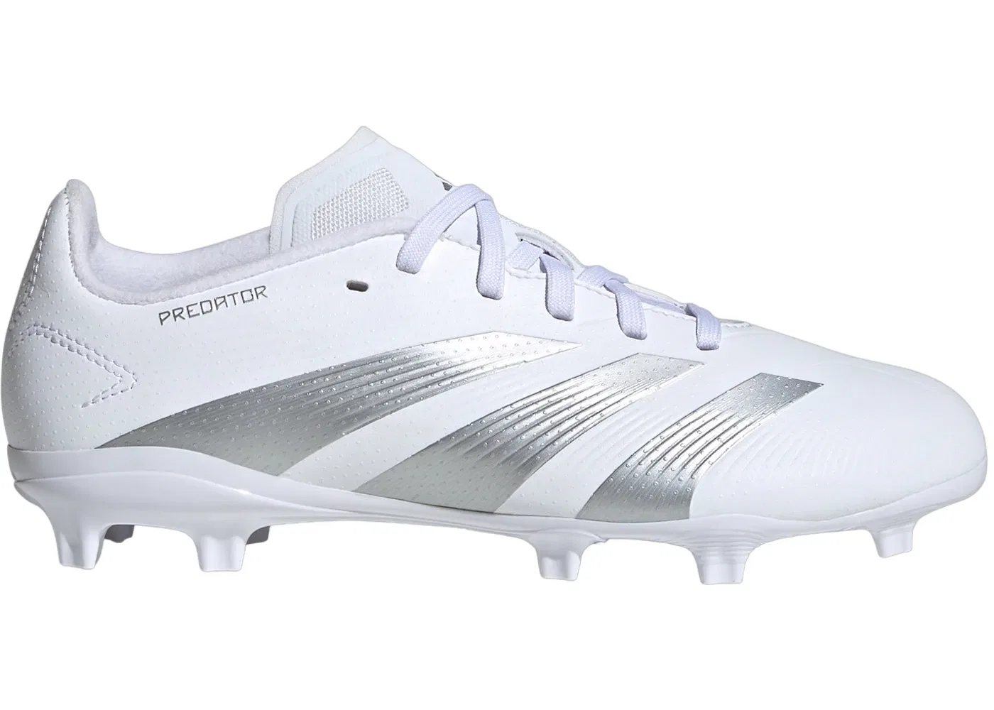 Детские бутсы с длинным рукавом Adidas Predator 24 League FG, Cloud White Silver Metallic