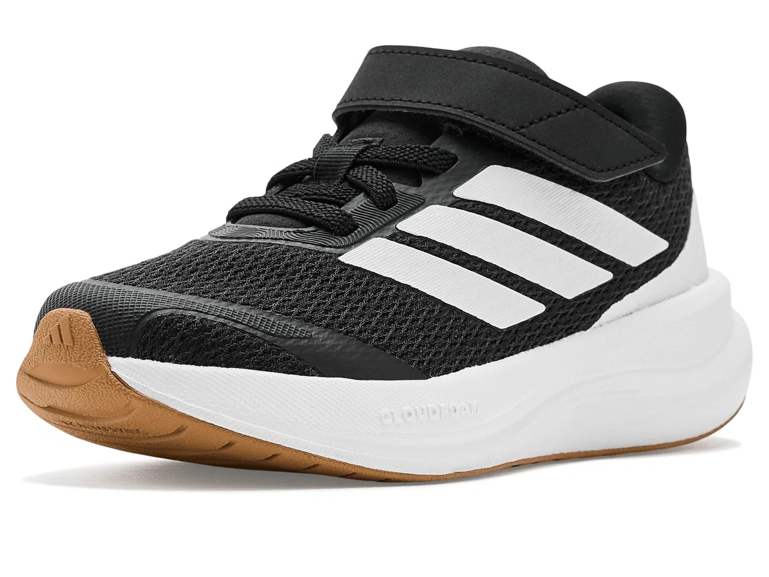 Кроссовки Run Falcon 6 с эластичным шнурком и ремешком (для маленьких детей) Adidas Kids, Black/White/Black — фото 2