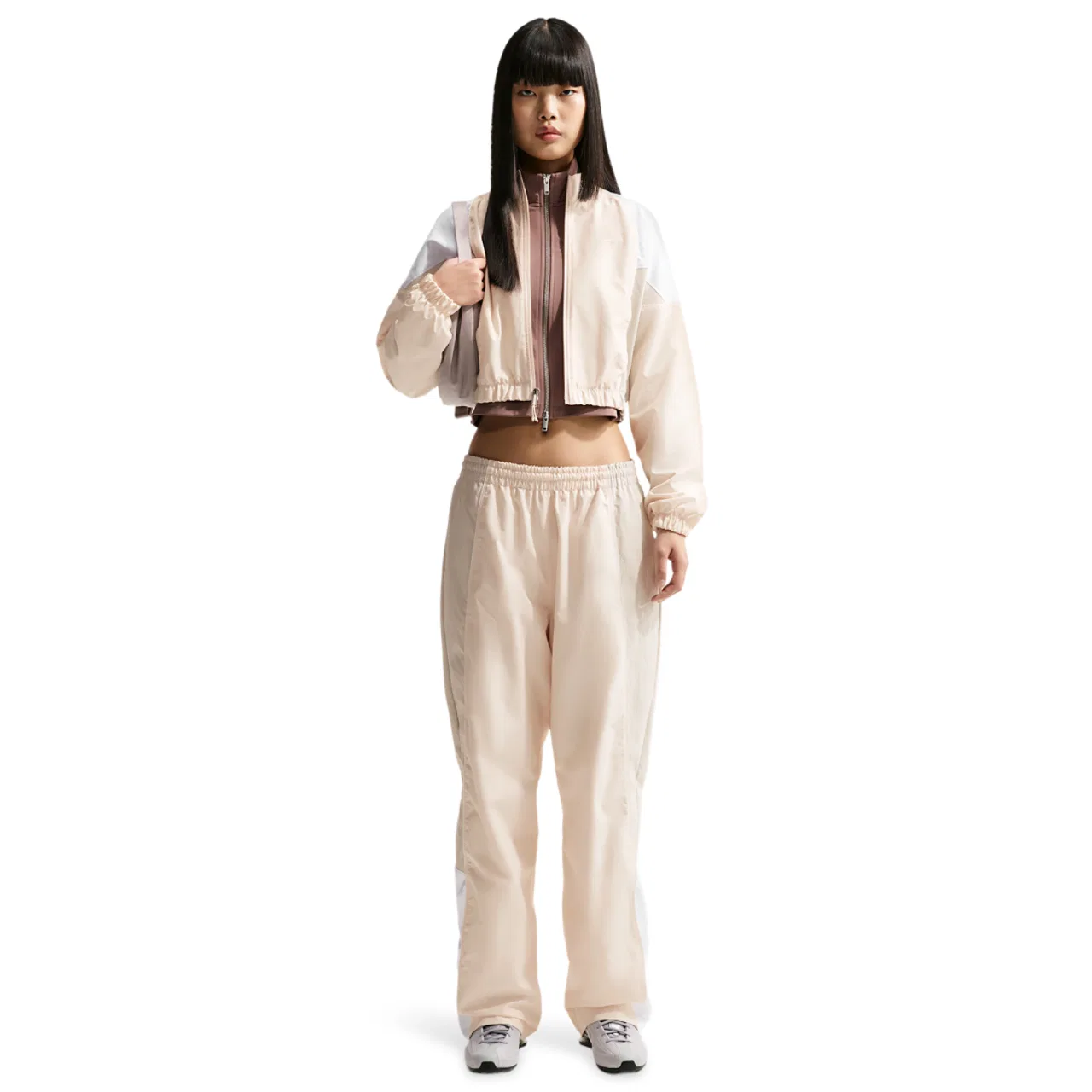 Женская куртка Shrunken Track Jacket Mod Nike, цвет White/Chalk/Light Bone — фото 3