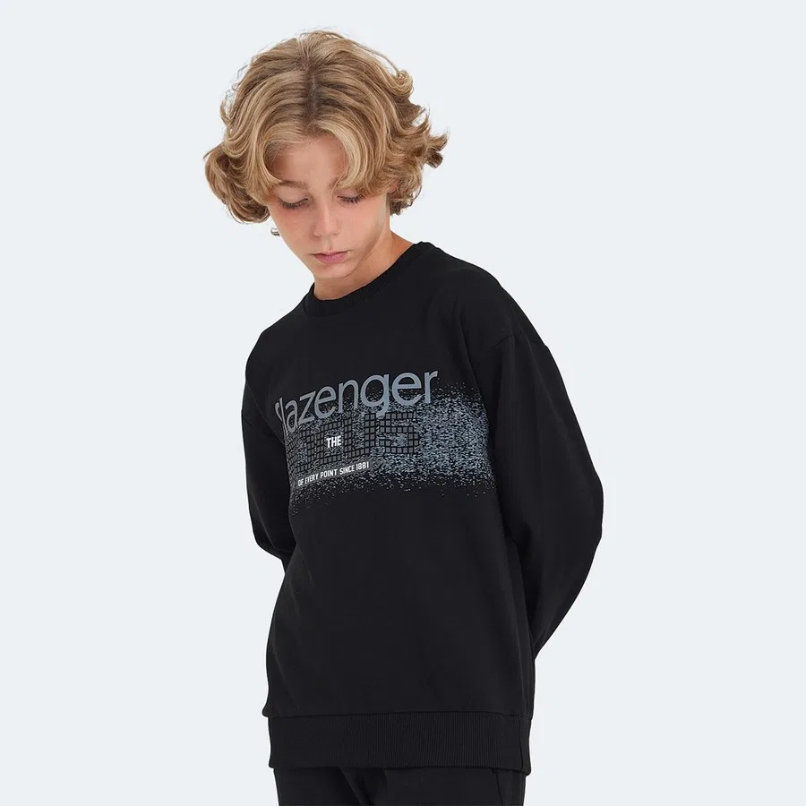 Детский свитшот с длинным рукавом LAST Slazenger, Черный — фото 3