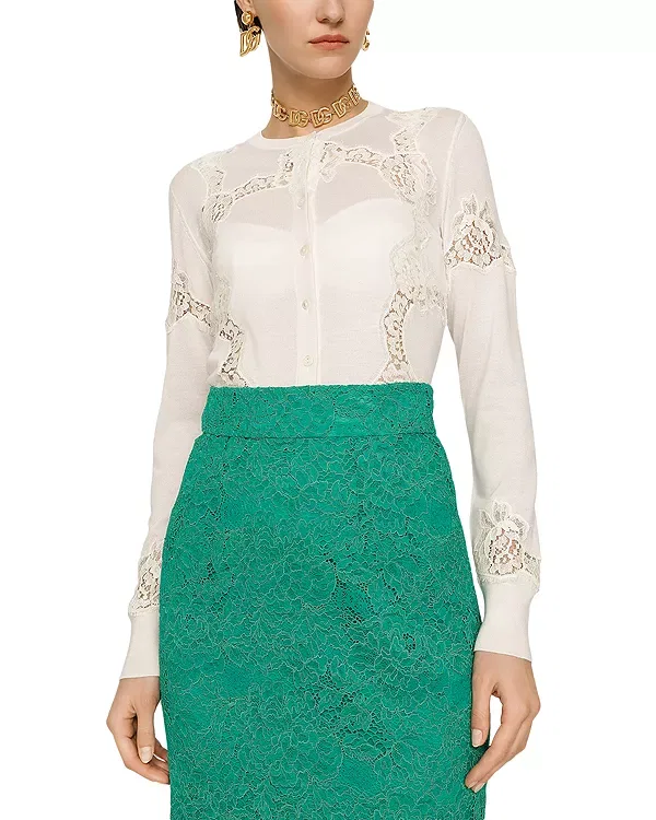 Женский кардиган с кружевными вставками Dolce & Gabbana, W0800