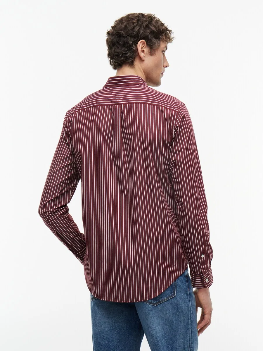 Рубашка на пуговицах TOMMY HILFIGER Regular fit Button Up Shirt 'Flex' цвета карминно-красный — фото 4