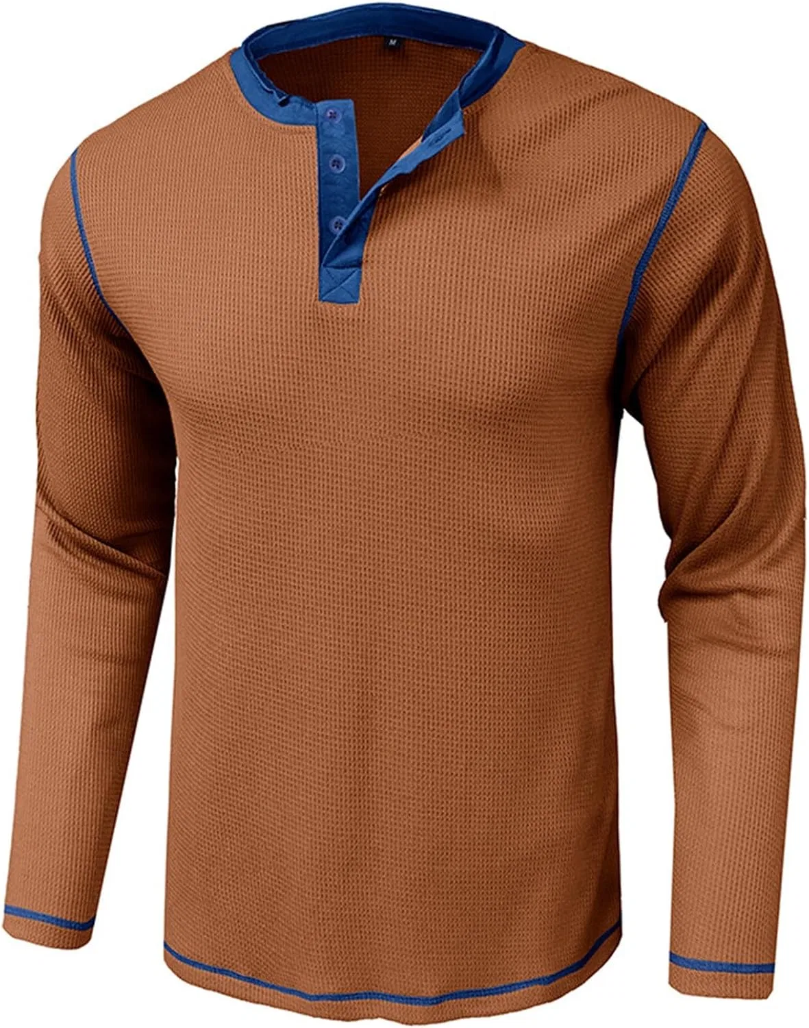 Мужская легкая длинная футболка с воротником Slim Fit, Khaki — фото 2