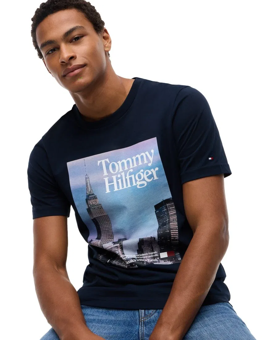 Футболка с фотопринтом NY Landscape Tommy Hilfiger, Navy Blue — фото 3