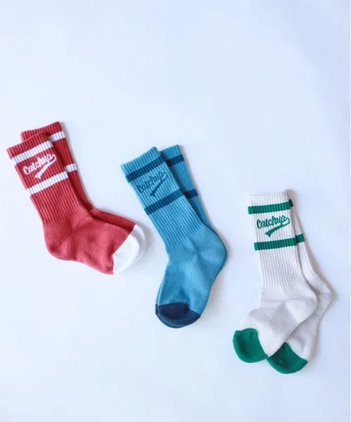 Детские носки с принтом в бейсбольном стиле Catchup, Off White