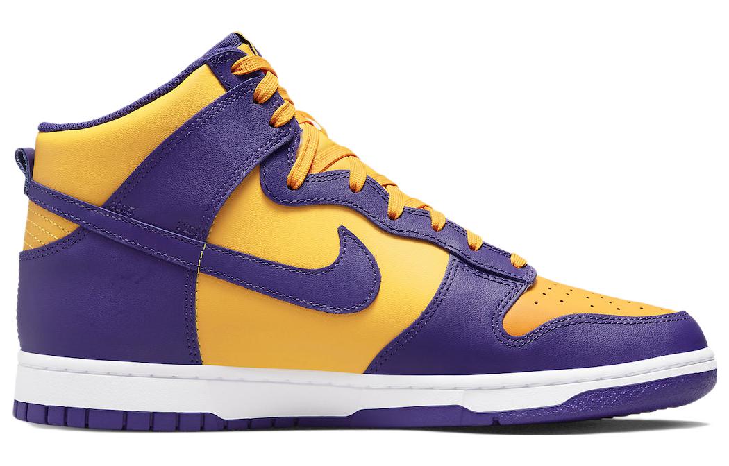 Кроссовки Nike Dunk High Lakers, желтый/фиолетовый — фото 2
