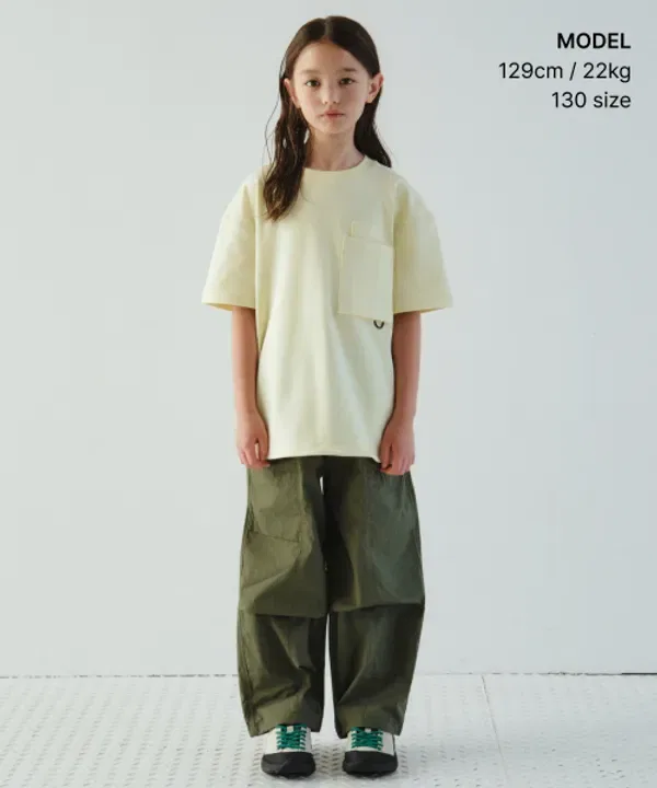 Футболка с карманом оверсайз, Musinsa Standard Kids, лимонный — фото 3